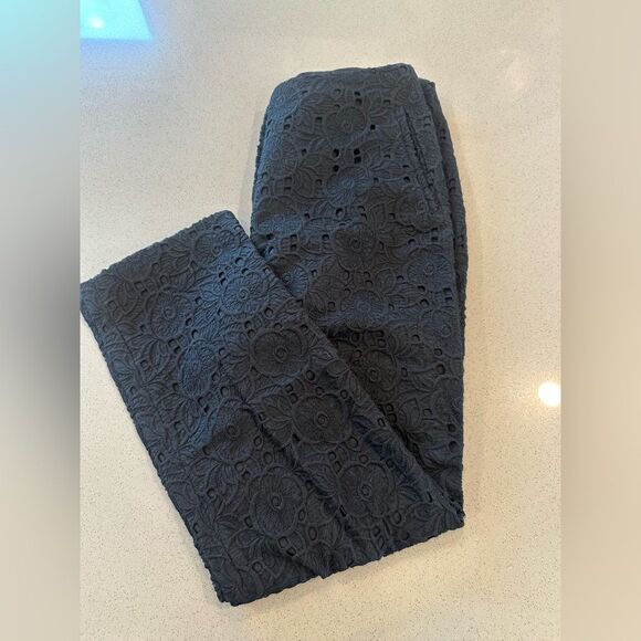Elie Tahari Pants - Elie Tahari Women's Black Floral Embroidered Lace Overlay Melissa Pants Size 4